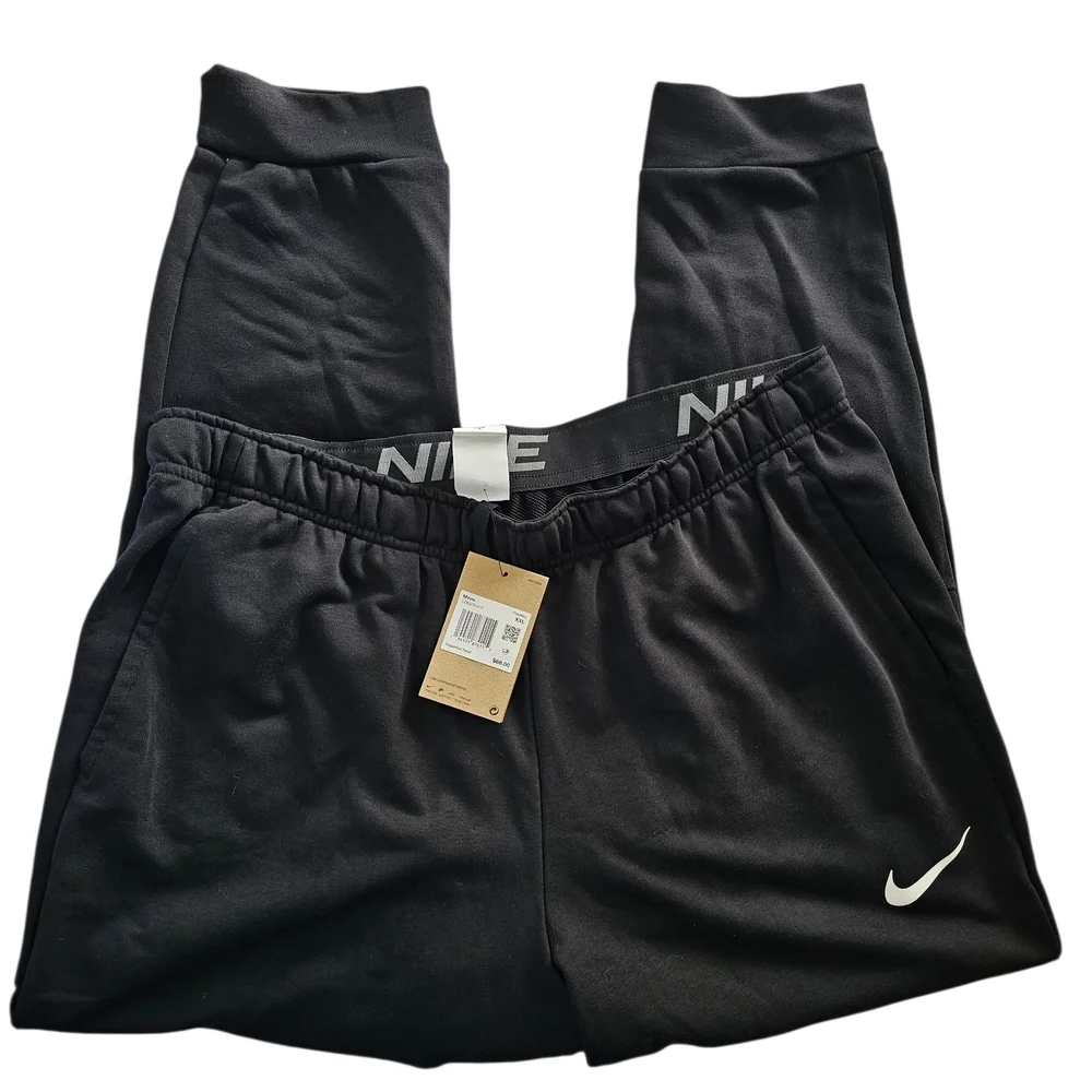 Nike Men's Black Joggers with White Swoosh